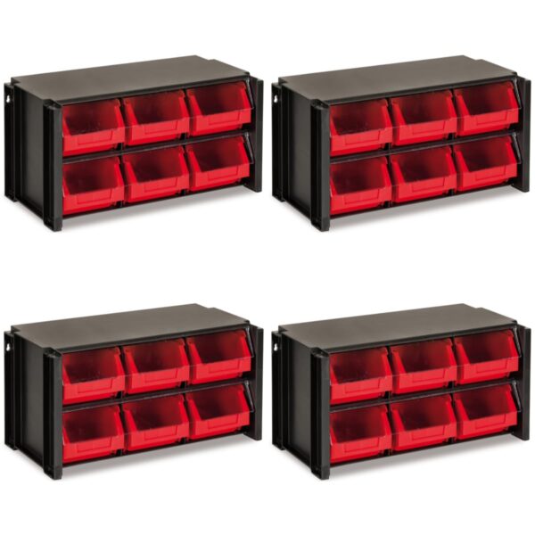 Tayg Pack 4 Organizadores Herramientas y Tornillos - Cajones Organizadores Plastico, Gavetas Organizadoras, Clasificador Cajones Pared, Organizador Taller, Cajonera Apilable - Imagen 7