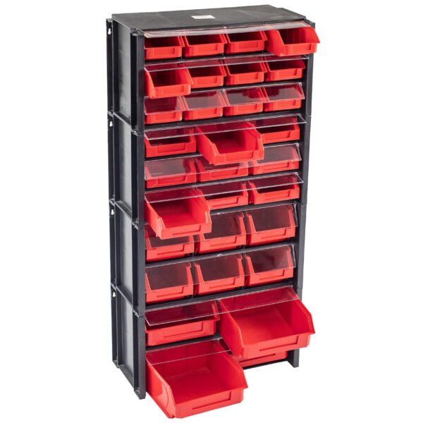 Tayg Pack 4 Organizadores Herramientas y Tornillos - Cajones Organizadores Plastico, Gavetas Organizadoras, Clasificador Cajones Pared, Organizador Taller, Cajonera Apilable - Imagen 5